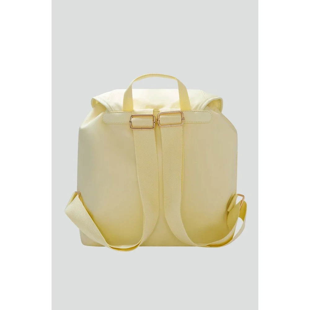 Year of Ours YOS x FFF Backpack Baby Yellow Nylon Buckle Drawstring Bag NWT